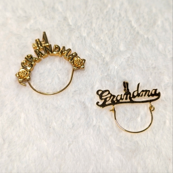 Vintage Gold Filled Necklace Charm Holders #1 Grandma - Qty 2 - Picture 8 of 8